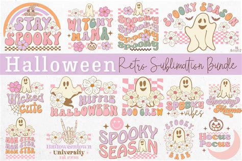 Retro Halloween Sublimation SVG Bundle Graphic By Hkartist12