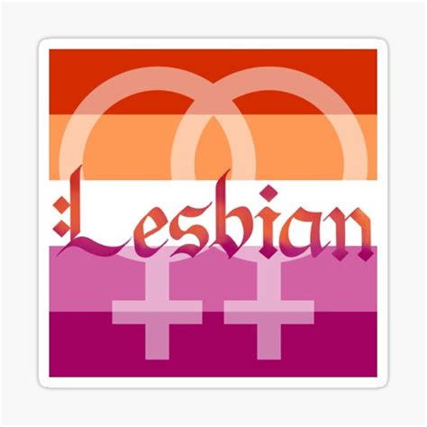 Sunset Lesbian Pride Flag Gothic Calligraphy Sticker For Sale By Mostlyghostly Redbubble