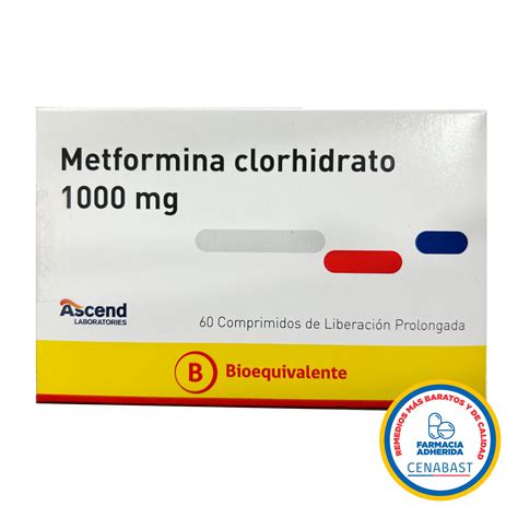 Metformina Comprimidos De Liberación Prolongada 1000mg Producto Cenaba