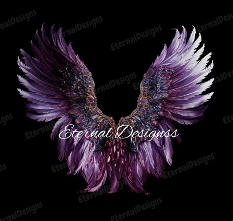 Purple Angel Wings PNG Angel Wings Clipart Realistic Wings - Etsy