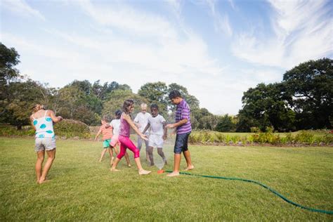 Kids Playing Together during a Sunny Day Stock Photo - Image of female ...