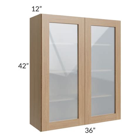 Asheville Rift Oak Shaker X Wall Glass Door Cabinet The Rta Store