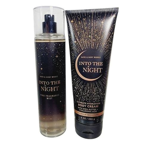 Into The Night Bath And Body Works Fine Fragrance Mist Body Cream 8oz Set