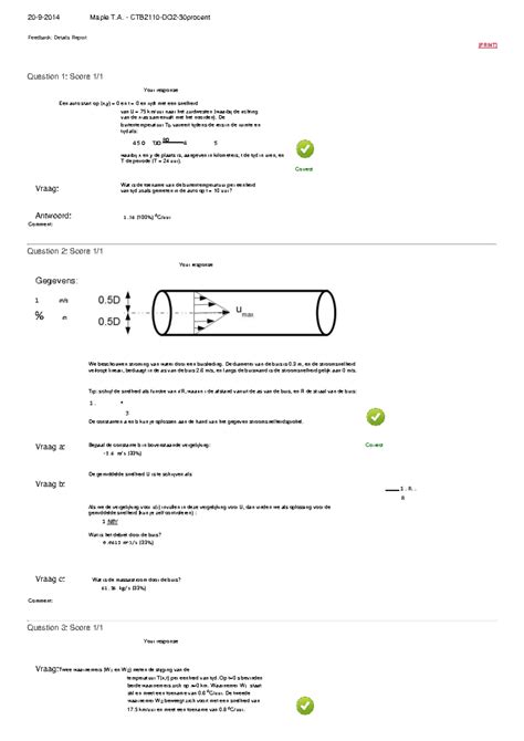 Verplichte Opgaven Vloeistofmechanica Vragen En Antwoorden Goed Voor