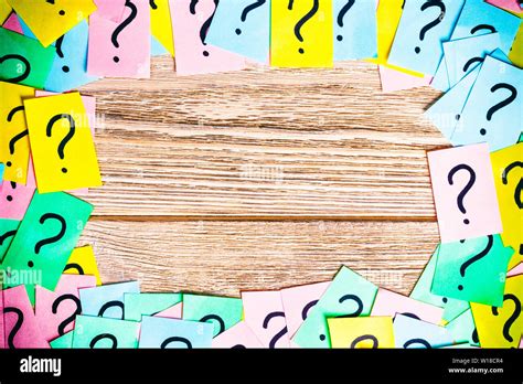 Colorful Question Marks Frame Background Written Reminders Tickets Ask