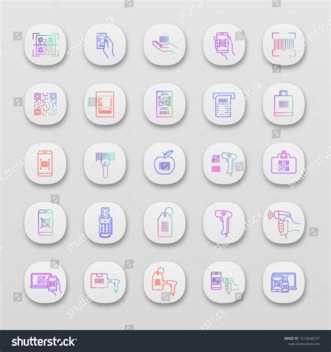 Barcodes App Icons Set Linear Matrix Stock Vector Royalty Free 1215648727