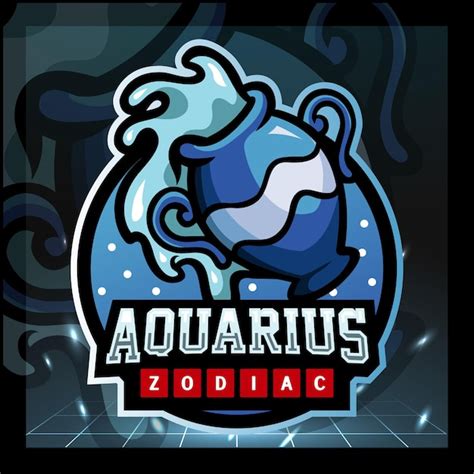 Premium Vector Aquarius Zodiac Mascot Esport Logo Design