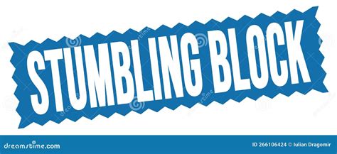 STUMBLING BLOCK Text Written On Blue Stamp Sign Stock Illustration