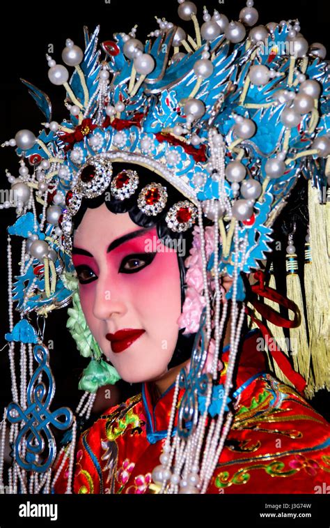 Chinese opera star in traditional costume and makeup. Beijing Stock ...