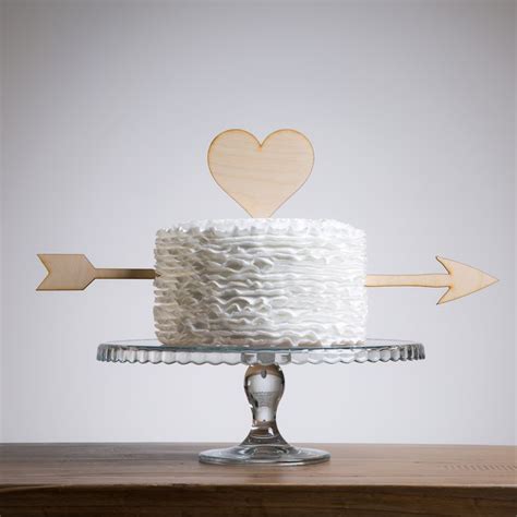 Cupid Heart And Arrow Wedding Party Cake Topper Set Rustic Wedding