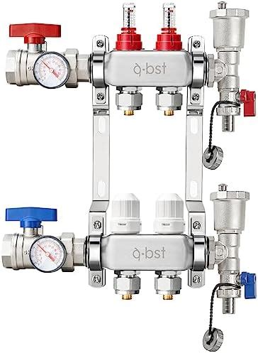 GCCSJ 4 Loops PEX Manifold Radiant Floor Heating Set Stainless Steel