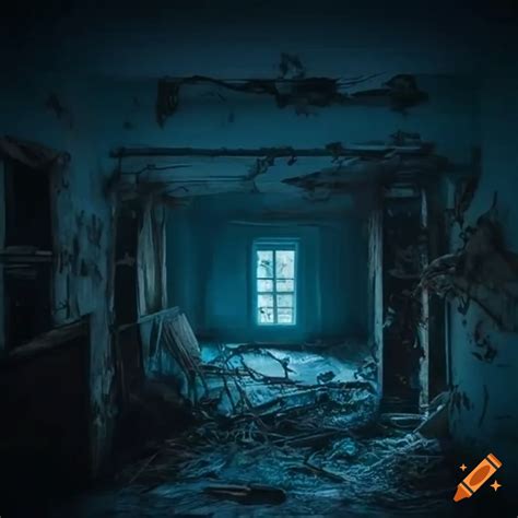 Image Of A Destroyed Room In A Dark Cabin On Craiyon