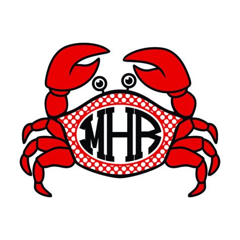 Crab Monogram Patterns Cuttable Design Png Dxf Svg Eps File Etsy