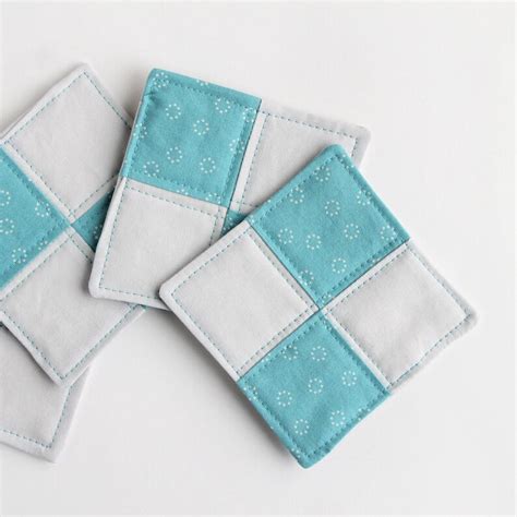 Quilted Mug Rug Quilted Coaster Set Set Of 4 Coasters Mug Etsy