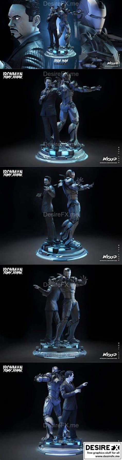 Desire Fx D Models Wicked Base Diorama Iron Man And Tony Stark