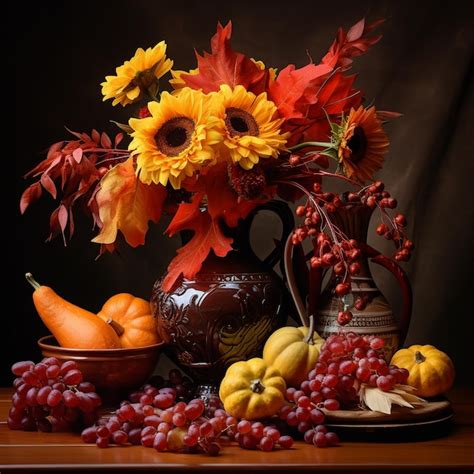 Premium AI Image Autumn Still Life Arrangement