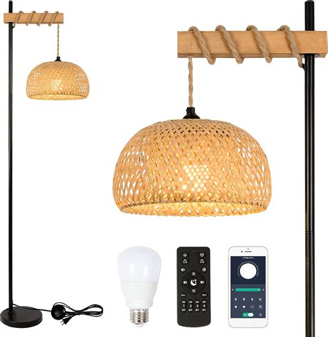 Rayofly Boho Floor Lamp For Living Room Dimmable Industrial Floor