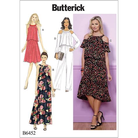 Misses Cold Shoulder Or Sleeveless Dresses And Jumpsuit Butterick