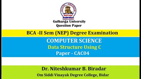 BCA II Sem NEP Question Paper Of Gulbarga Univeristy Kalaburagi NEP