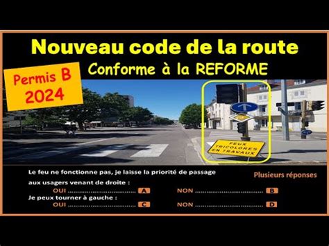 TEST Nouveau examen code de la route 2024 conforme à la nouvelle