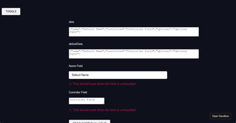 React Hook Form Get Started Forked Codesandbox