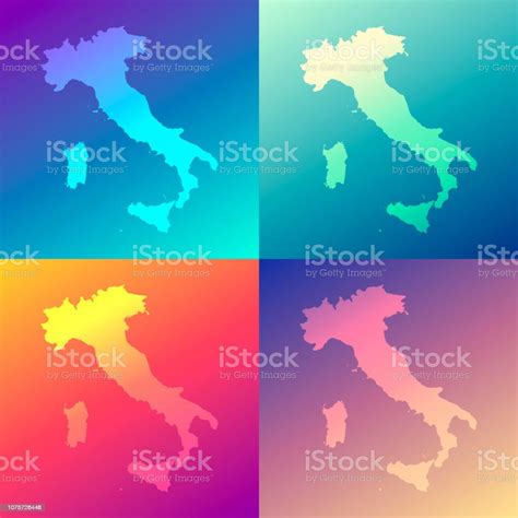 Ilustración De Italia Mapas Con Gradientes De Colores Moda Fondo Y Más