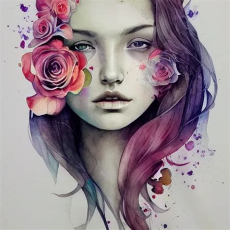 Watercolor Flower By Anna Dittmann By Marco Mazzoni Stable Diffusion