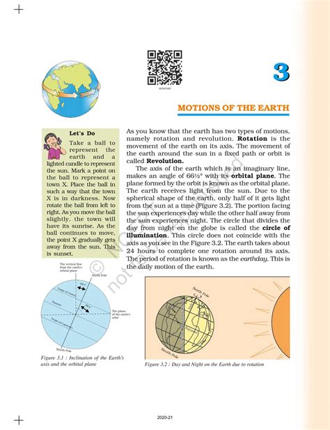 Motions Of The Earth Ncert Book Of Class Geography The Earth Our