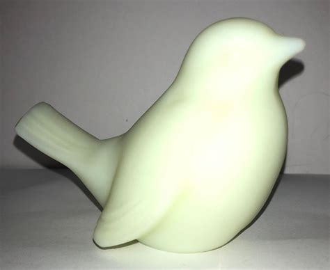 Fenton Custard Satin Bird Figure Vintage Signed Fenton Satin Etsy