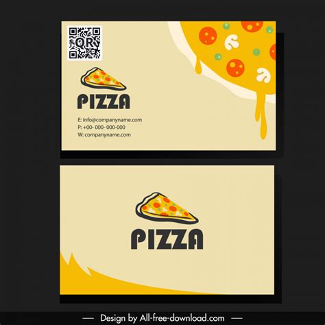 Pizza Restaurant Business Card Template Pizza Melting Vectors Images