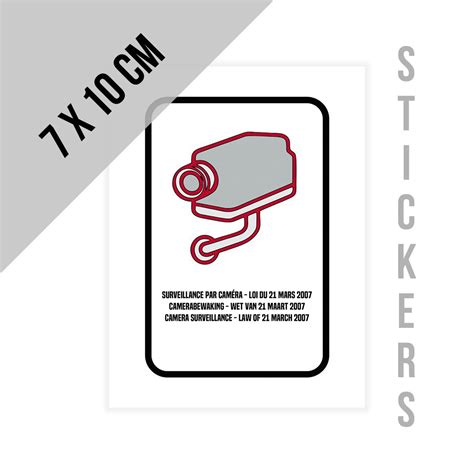 Stickers Pictogram 10 Stuks Camerabewaking Wetgeving 21 Maart