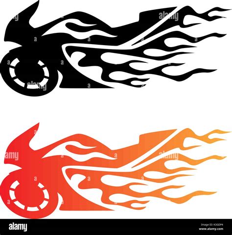 Flaming moto deportiva moto logo Imagen Vector de stock - Alamy