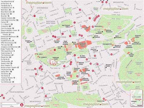 Edinburgh top tourist attractions map - Nightlife & Entertainment map