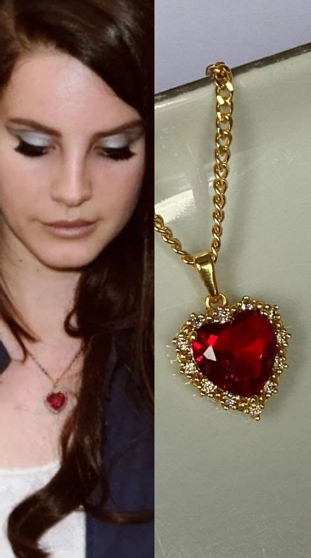 Lana Del Rey Style Red Heart Necklace Lana Del Rey Emerald Necklace