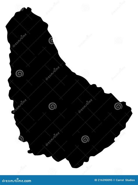 Barbados Map Silhouette Vector Illustration Stock Illustration