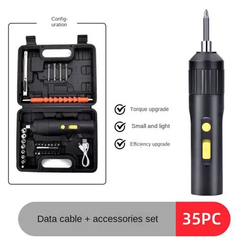 Electric Screwdriver Kit 3.6V Portable Repair Power Tool USB Charging b ...