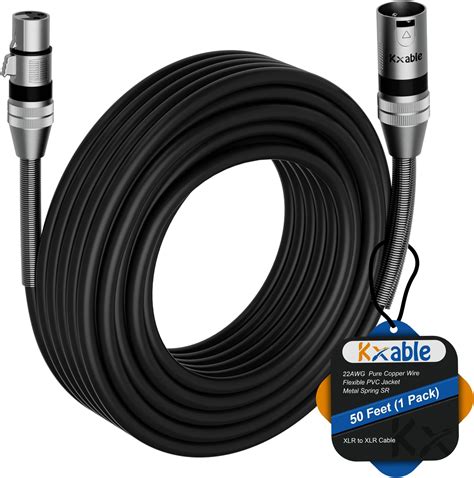 Xlr To Xlr Cable 50 Feet Premium Xlr Microphone Cable Long Heavy Duty