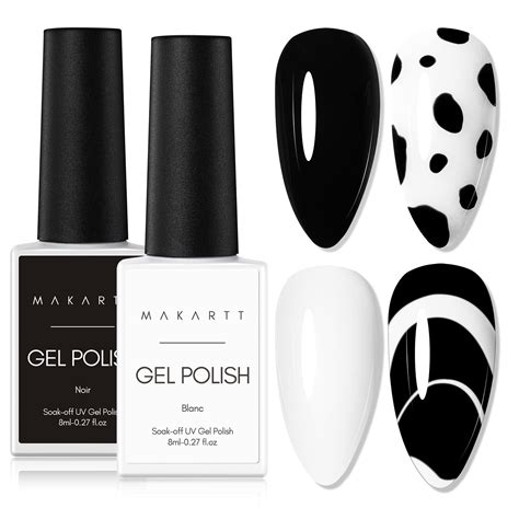 Amazon Makartt Gel Nail Polish Kit Black White Nail Polish Gel