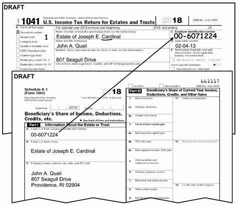 Income Tax Returns For Estates And Trusts Forms Db Excel