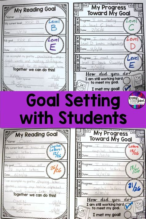 Free Goal Tracking For Reading Reading Goals Goals Template Student