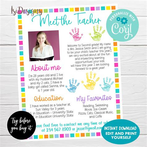 Editable School Newsletter Meet The Teacher Template Instant Etsy Uk