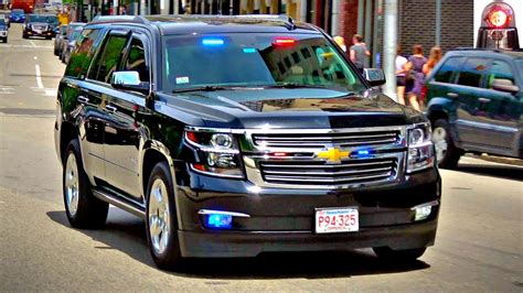 Boston Police Unmarked Chevy Tahoe LTZ PPV Forward Facing Red Lights