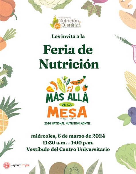 Feria de Nutrición Marzo 2024 Programa Didáctico en Dietética