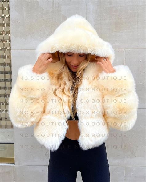 Cropped Faux Fur Coat Sale