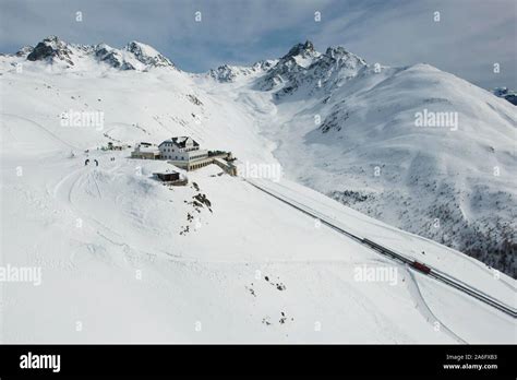 Muottas Muragl Mountain Station Near Pontresina With Toboggan Run