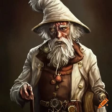 Steampunk Time Mage Old Man Character On Craiyon