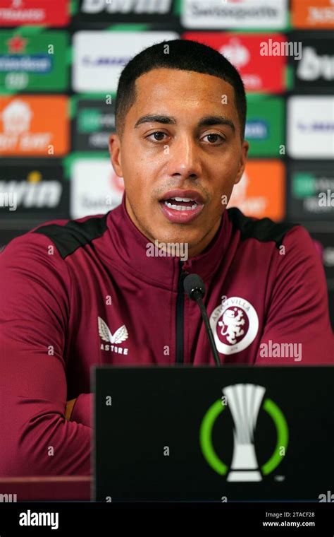 Aston Villas Youri Tielemans During A Press Conference At The Bodymoor