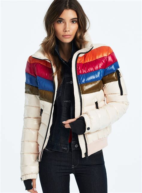 STARBURST Petal Cropped Puffer Jacket Striped Jacket Puffer Jackets