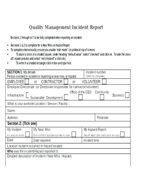 Hazard Incident Report Form Template Cardtemplatemyid