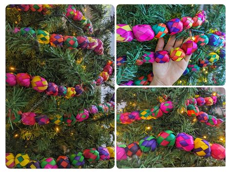 Mexican Straw Garland Woven Christmas Tree Ornaments Etsy